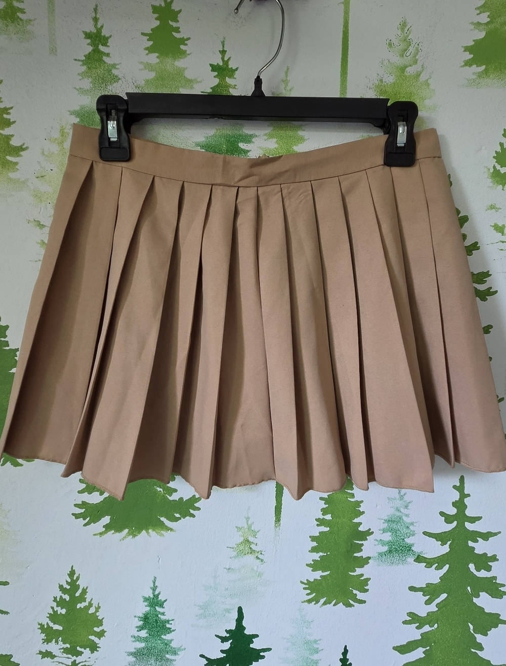 SHEIN Tan Pleated Circle Skirt